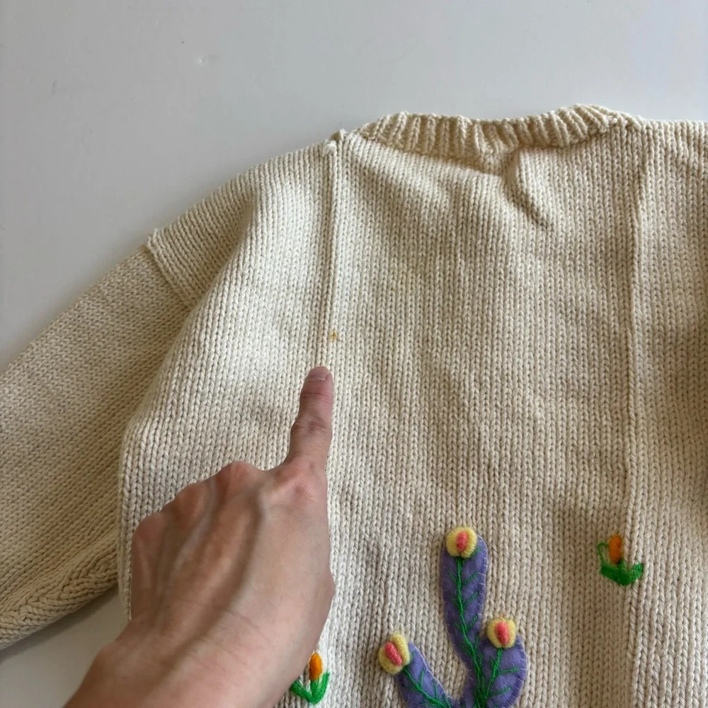 BN1 Cottagecore Handmade Colorful Animal Embroidered Cardigan‎ Girls